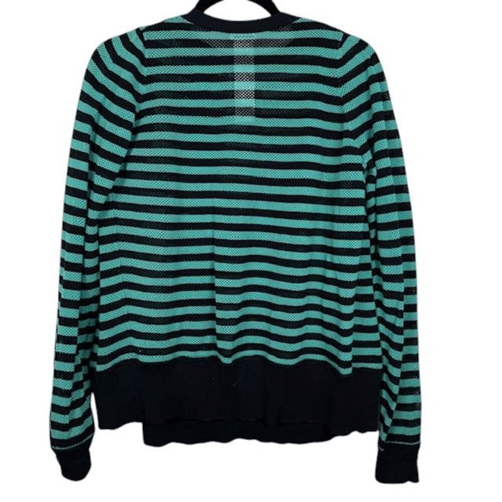 NWOT Akris Punto 2pc Matching Twin Set Cardigan and Tank Aqua Navy Stripe Medium - Picture 4 of 10